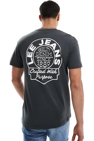 Lee Sort afslappet T-shirt med print på ryggen