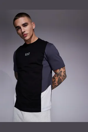 EA7 Armani - - t-shirt med farveblok-design og centralt logo