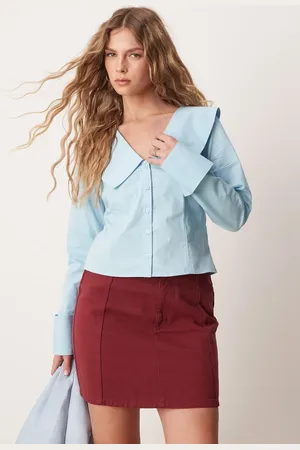 ASOS Og figursyet skjorte i poplin med stor krave