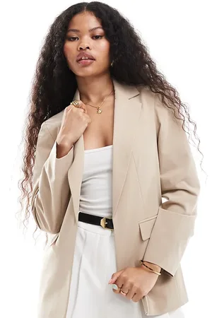 Miss Selfridge Essentiel - og afslappet blazer-Neutral