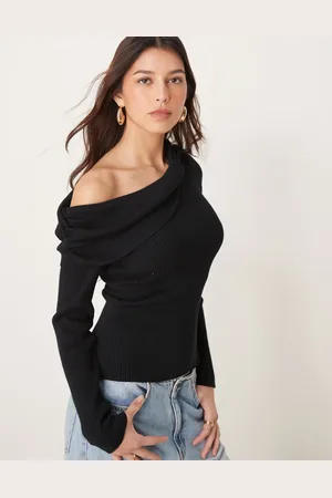 Abercrombie & Fitch Sort top med knapper og krave-Lyserød