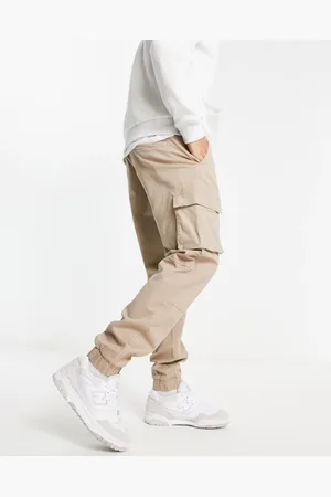 Only & Sons Beige cargobukser i tapered fit med tætsiddende benkant-Neutral