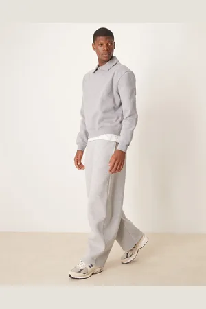 ASOS Gråmelerede superposede joggingbukser i kraftigt scuba-stof