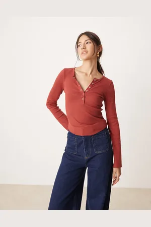 Miss Selfridge Henley-top med lange ærmer og trykknapper