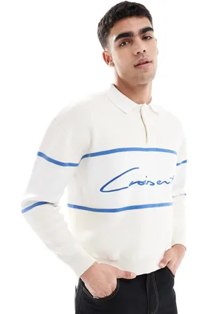 Pull&Bear Ecrufarvet strikket polotrøje i retro-stil