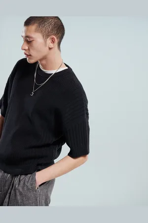 ASOS -strikket og afslappet T-shirt med ribstrikket panel