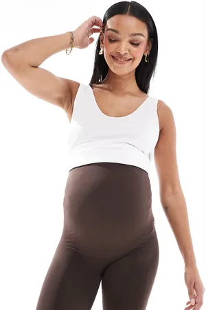 Mama;licious Mamalicious Maternity - Sømløse og chokoladebrune shorts