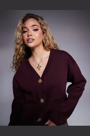 River Island Bordeaux cardigan med V-hals-Rød