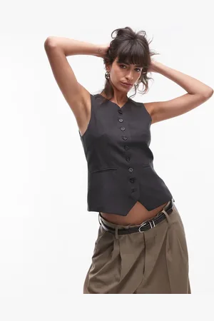 Topshop Skræddersyet habitvest med høj knaplukning - Del af sæt