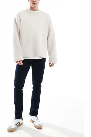 JJ Luke - Mørk indigoblå jeans i slim fit-Marineblå