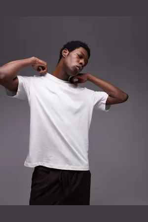 MANGO Premium - T-shirt i bomuld med almindelig pasform-Neutral