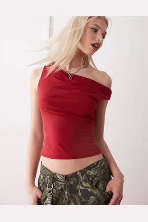 Reclaimed Tætsiddende tanktop med vandfaldsudskæring