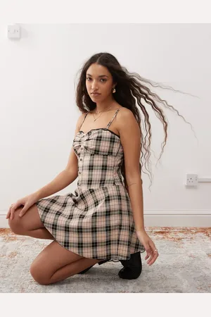 Miss Selfridge Skræddersyet cami-minikjole med tern-Multifarvet