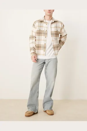 ASOS Afblegede jeans med brede ben og svaj-Blå