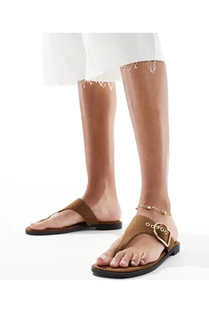 Schuh Teena - Brune sandaler med tårem