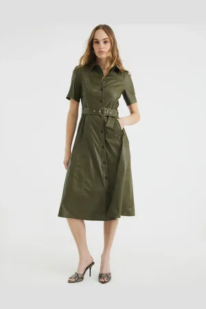 River Island Grøn midikjole i PU