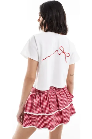 The Frolic Og cropped T-shirt med sløjfebroderi - Del af sæt - Kun hos ASOS