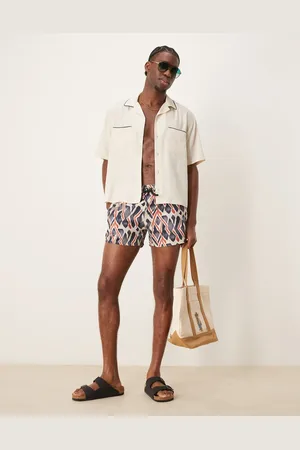 Free Society Multifarvede badeshorts med ikat-print