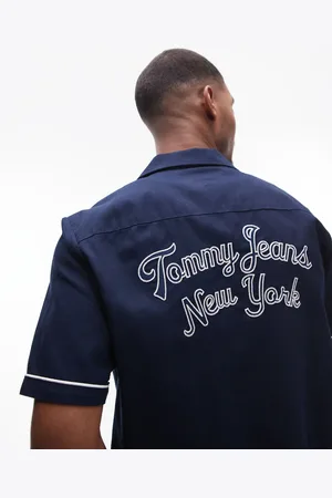 Tommy Hilfiger Marineblå bowlingskjorte