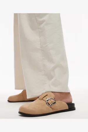 Topshop Beck - Lysebrune clogs i ruskind
