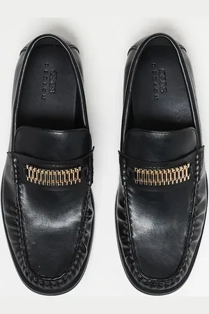 ASOS Sorte penny-loafers med guldfarvet metaldetalje