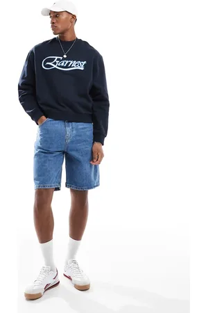 Pull&Bear Mellemblå denimshorts med baggy fit