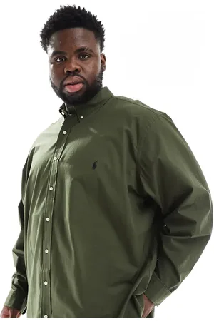 Ralph Lauren Big & Tall - poplin-skjorte med logoikon og stretch