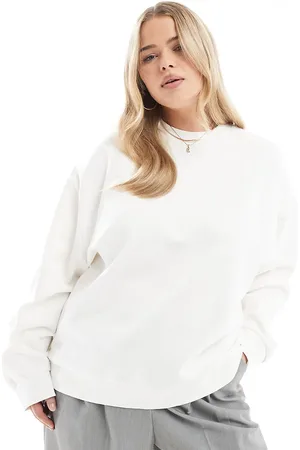 ASOS Curve - Cremefarvet oversized sweatshirt-Hvid