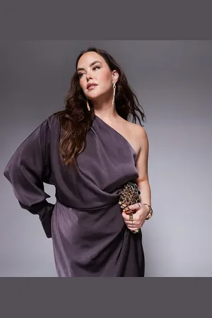 ASOS ASOS DESIGN - Chokoladebrun plisseret oneshoulder-maxikjole