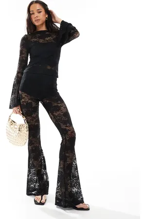 Miss Selfridge Sorte bukser i blondestof med svaj-Neutral