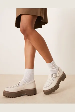 Timberland Stone Street - Offwhite Mary Jane-sko med flatform-sål i nubuck-Hvid