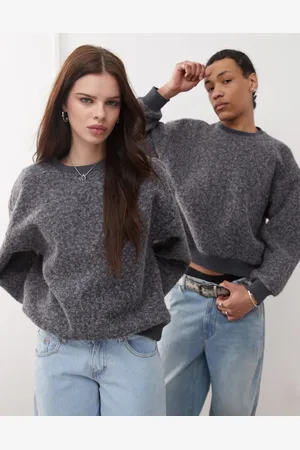 Reclaimed Unisex - sweatshirt med tekstur-Multifarvet