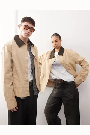 Reclaimed Unisex - Harrington-overskjorte-Neutral