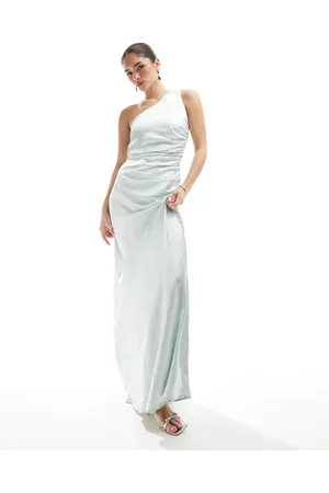 Six Stories Brudepiger - Lyseblå maxikjole med oneshoulder-snit i satin