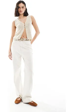 Stradivarius STR - Ecrufarvet top i rustik strik-Neutral
