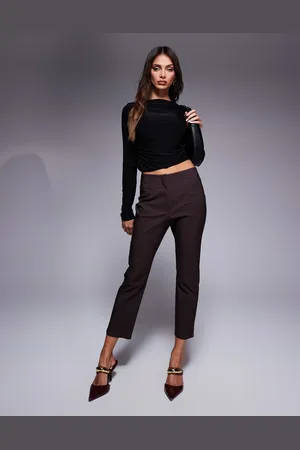River Island Brune og skræddersyede capribukser med nålestriber