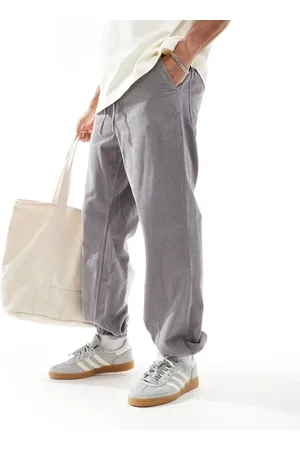 ASOS Forvaskede grå joggingbukser i jernbanefløjl med indsnævrede ben