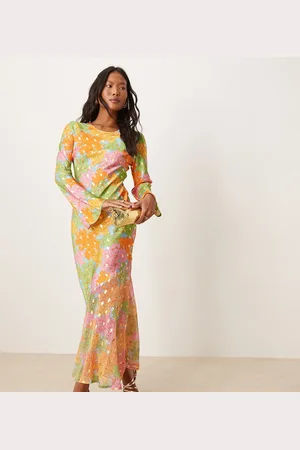 Never Fully Dressed Petite - Langærmet maxikjole med patchwork-print