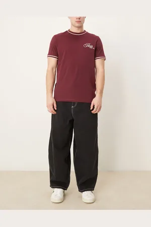 ASOS Sorte og forvaskede jeans i oversized og baggy pasform med syninger i kontrastfarve