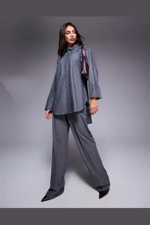 River Island Grå og oversized skjorte - Del af sæt