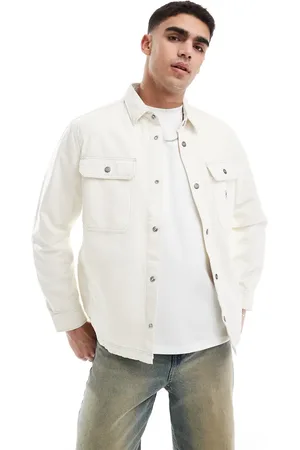 Lee Workwear - Råhvid overskjorte i let stof i afslappet pasform