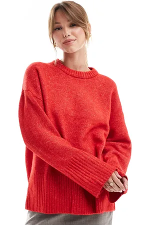 JJXX Oversized og rød striktrøje