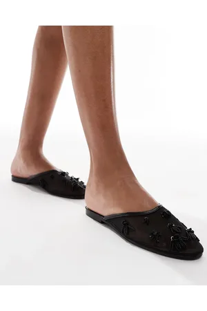 SEQWL XY - Sorte sandaler i mesh med udsmykning