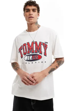 Tommy Hilfiger Hvid T-shirt med college-logo i retrostil