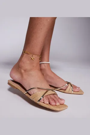 Simmi London SIMMI London Wide Fit - Saffy - flade sandaler med firkantet tå-Neutral