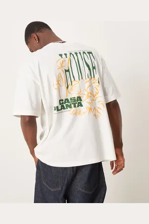 ASOS Cremefarvet oversized T-shirt med blomstergrafik-Hvid