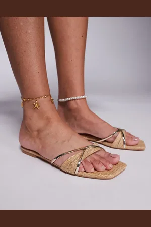 Simmi London SIMMI London - Saffy - flade sandaler med firkantet tå-Neutral