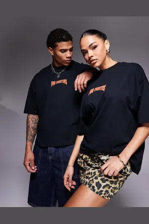 ASOS Unisex - oversized T-shirt med licenseret Foo Fighters-print i firkantet pasform