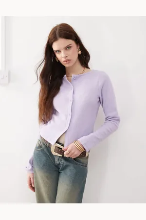 Reclaimed Lilla top med ribber og knapper-Grøn
