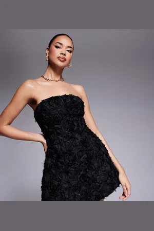 Murci Minikjole med struktur, bandeau-snit og 3D-blomstermønster - Kun hos ASOS